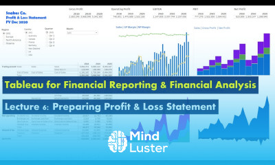 Lecture 6 Preparing Profit and Loss Statement Income Statement Course Tableau for FR FA
