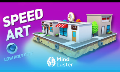 Low Poly City Speed Art Cinema 4D