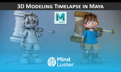 3D Modeling Timelapse Hammer Boy Modeling and UV Mapping
