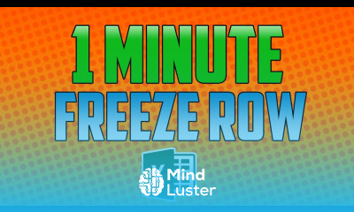 Excel 2016 How to Freeze a Row