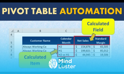 Pivot Table Automation with Calculated Field and Calculated Item When and How to Use Each