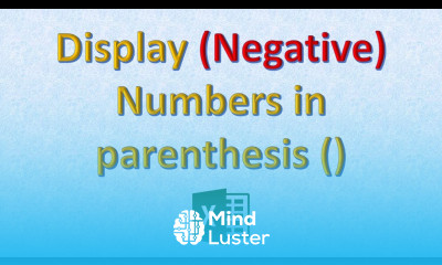 How to show Negative numbers in brackets in Excel