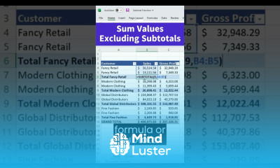 Learn How to sum data excluding subtotals in Excel - Mind Luster