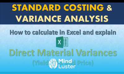 Direct Material Usage yield mix price variance in Excel