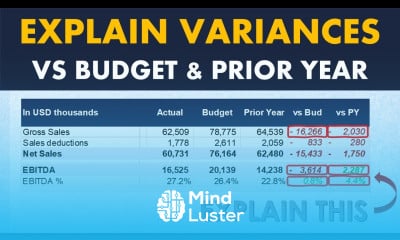 Variance Analysis vs budget and prior year