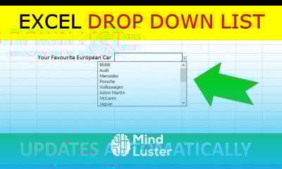 Excel How to create a drop down list Part 1