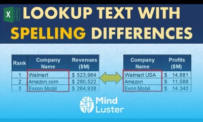 How to Lookup Names with Spelling Errors All types of Spelling mistakes Excel Vlookup and Xlookup