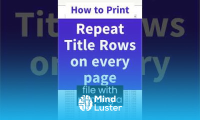 Repeat top rows Titles when printing Repeat rows at top grayed out