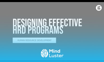 Designing Effective HRD Programs