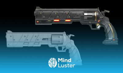 Cinema 4D HARD SURFACE MODELING TUTORIAL Sci Fi Revolver no audio