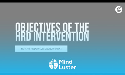 Objectives of the HRD Intervention