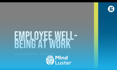 Employee Well Being at Work