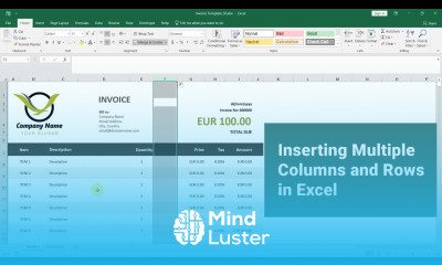  How to Add or Insert Multiple Rows and Columns in Excel Excel Invoice Template