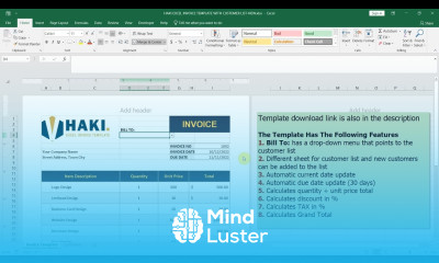 Excel Tutorial 2024 Setting Automatic Current Date Due Date and Bill To Customer Dropdown List