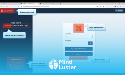 How to Customize Joomla 4 Admin Login Page Replacing Joomla Logo White Labeling Joomla 4