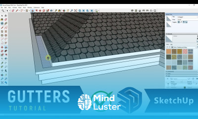 Learn SketchUp Pro 2023 Tutorial How to Add Gutters to a Roof in ...