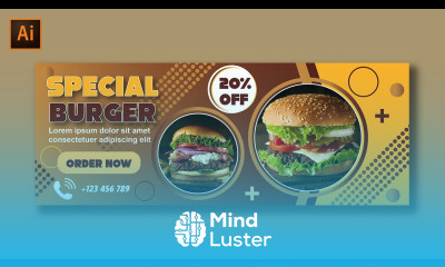 How to Create Web Banner Ad in Illustrator CC Burger Web Banner AD