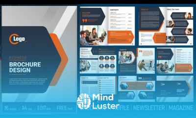 Free Company Profile Illustrator Template 16 Page