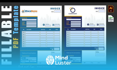 Download Fillable PDF INVOICE TEMPLATE Illustrator LibreOffice Files