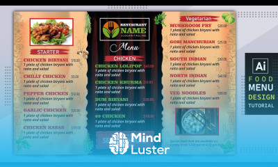 Food and Restaurant Menu Design in Illustrator