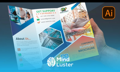 Create Print Ready Tri Fold Brochure Design in Illustrator Graphic Design