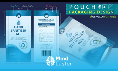 Pouch Packaging Design in Illustrator with Trim Line Bleed Section Label Design