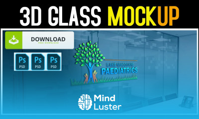 3D glass mockup free download Free PSD Logo Mockup How to use mockup in photoshop