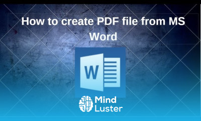 Create PDF from MS Word
