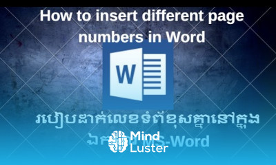 How to insert different page numbers in Word Khmer language