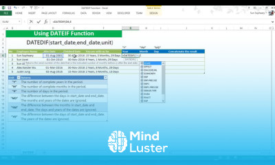 How to use DATEIF function in Excel Khmer language