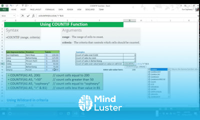 How to use COUNTIF function in Excel