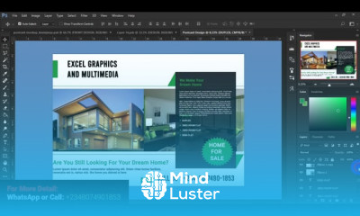 Adobe Photoshop how to create estate postcard design beginner guide Part 4
