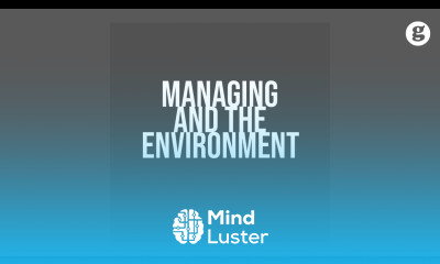 Managing and the Environment