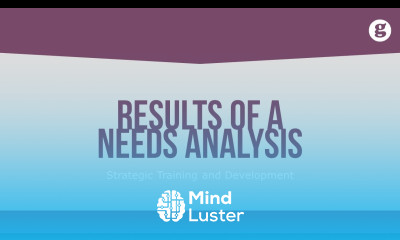 Results of a Needs Analysis