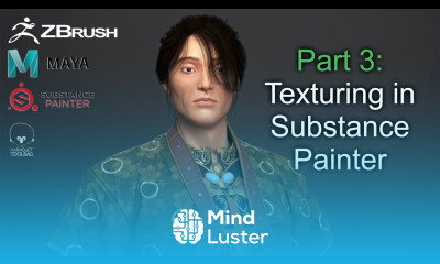 Part 3 Texturing and painting realistic face skin in substance painter timelapse tutorial