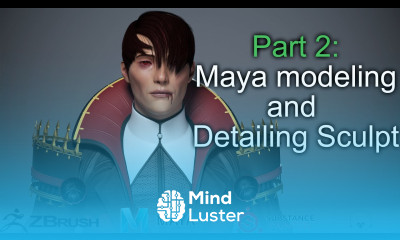 Part 2 Maya modeling and detailing sculpt Vampire 3d character in maya zbrush substance painter