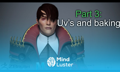 Part 3 UV s and Baking Vampire 3d character in maya zbrush substance painter