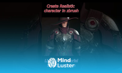 Hunter 3d Character modeling texturing and hair cards in zbrush maya