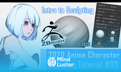 03 Anime Character 3D Modeling Tutorial 2020 – Introduction to Sculpting in ZBrush 2020