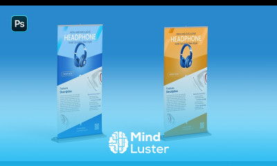 Product Roll Up Banner Design in Photoshop Standee Design Vertex Graphic