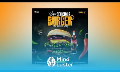 Burger Restaurant Post design in photoshop for social media post Burger banner Instagram Post