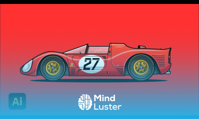 How to Draw Flat Design Cars in Adobe Illustrator Ferrari 330 P3 Speed Art