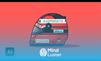 Drawing Minimal Flat Design in Adobe Illustrator Ferrari F1 Helmet Speed Art