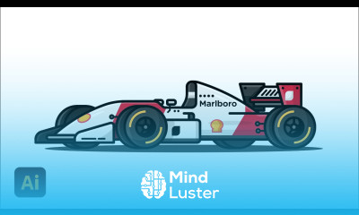 How to draw flat design F1 Car in Adobe Illustrator Step by Step Tutorial