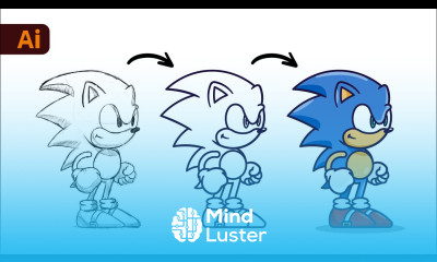 Adobe Illustrator Tutorial Sonic Character Vector Illustration