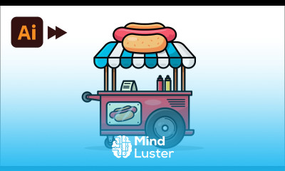 Flat Design Hot Dog Stand Illustrator Tutorial Time lapse HD