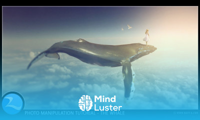 EASY Making Whale Up The Sky Manipulation Scene Effect In Photoshop