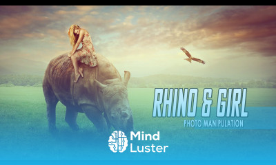 Making Rhino Girl Manipulation Scene Effect In Photoshop