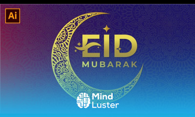 How to make Eid Mubarak logo design in Adobe illustrator Eid Mubarak logo design illustrator