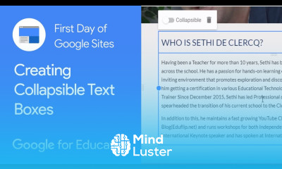 Insert collapsible text boxes into new Google Sites